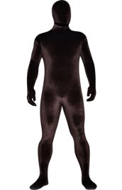 Brown Thick Velvet Spandex Zentai Full Bodysuit