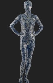 Limited! Black and Gold Pattern Full Body Shiny Metallic Unisex Zentai Suit