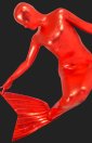 Mermaid! Red Shiny Metallic Full-body Mermaid Zentai