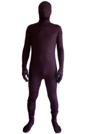 Purple Polka Dot Unisex Spandex Lycra Zentai Suit