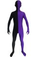 Split Zentai | Black and Purple Spandex Lycra Zentai Suit