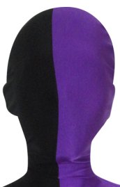 Split Zentai Mask | Black and Purple