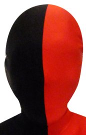 Split Zentai Mask | Black and Red