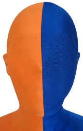 Split Zentai Mask | Orange and Blue