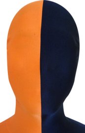 Split Zentai Mask | Orange and Navy