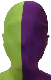 Split Zentai Mask | Spring Green and Purple