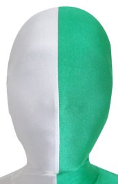 Split Zentai Mask | White and Green