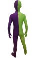 Split Zentai | Purple and Springgreen Spandex Lycra Zentai Suit