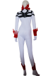 White and Red Flame Spandex Lycra Superhero Custome