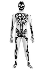 2013 Black and White Skeleton Printed Zentai Suit