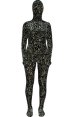 Abstract Black Strips Thicken Velvet Zentai Suit