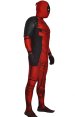 Advanced Sewed Movie Deadpool Printed on Red Spandex Lycra Zentai Costume with 3D Muscle Shades and Padding
