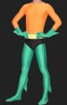 Aquaman Costumes | Orange and Green Fish Spandex Lycra Catsuit without Hood