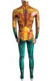 Aquaman PU Printed Spandex Costume no hood no hand no foot