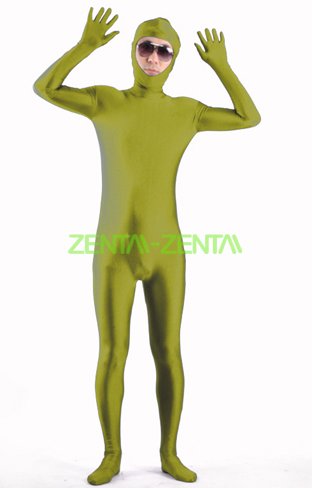 Army Green Open Face Zentai Suit