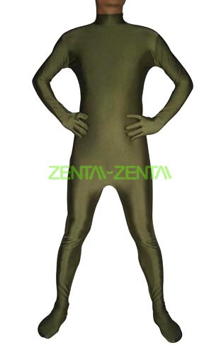 Army Green Spandex Lycra Catsuit (No Hood No Hand)