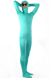 Baby Blue Open Face Zentai Suit