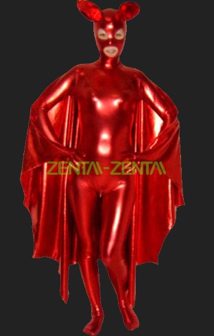 WOLF UNITARD Shiny Metallic Unitard Zentai Suit with Eyes Open 