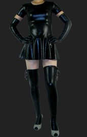 Black 3-Set Shiny Metallic Dress