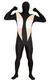 Black and Carnation Spandex Lycra Zentai Suit