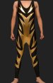 Black and Gold Spandex Lycra and Shiny Metallic Wrestling Singlets