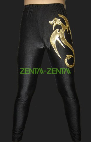 Black and Gold Spandex Lycra Tight Wrestling Pants
