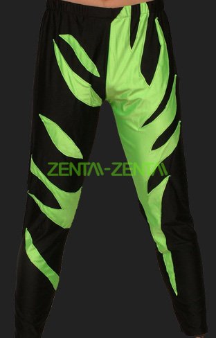 Black and Green Spandex Lycra Wrestling Pants