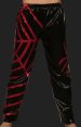 Black and Red Shiny Metallic Spider Wrestling Pants