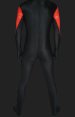 Black and Red Spandex Lycra and Lace Catsuit without Hood