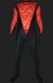 Black and Red Spandex Lycra and Lace Catsuit without Hood