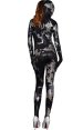 Black and Silver Snake Skin Shiny Metallic Spandex Zentai Bodysuit