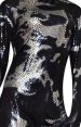Black and Silver Snake Skin Shiny Metallic Spandex Zentai Bodysuit