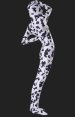 Black and White Cow Pattern Spandex Lycra Unisex Zentai Suit