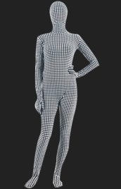 Black and White Dot Spandex Lycra Full Body Unisex Zentai Suit