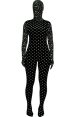 Black and White Dots Thicken Velvet Zentia Suit