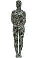 Black and White Leopard Thicken Velvet Zentai Suit