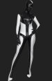 Black and White Lycra Spandex and Shiny Metallic Unisex Full-body Suit