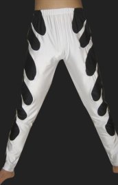 Black and White Spandex Lycra Wrestling Pants