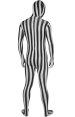 Black and White Strips Spandex Lycra Zentai Suit