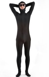 Black Open Face Zentai Suit