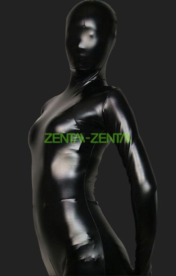 Black Shiny Full Body Suit | Full-body Shiny Metallic Unisex Zentai Suits
