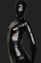 Black Shiny Full Body Suit | Full-body Shiny Metallic Unisex Zentai Suits