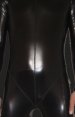 Black Shiny Full Body Suit | Shiny Metallic Full Body Zentai Suit with Top Stitching