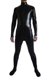 Black Shiny Metallic Catsuit (No Hood No hand)