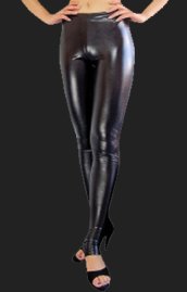 Black Shiny Metallic Pants