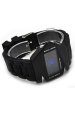 Black Silicone Style Blue LED Wrist Watch with Date Function