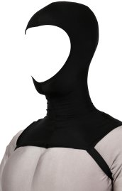 Black Spandex Lycra Long Neck Mask with Open Face