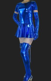 Blue 3-Set Shiny Metallic Dress
