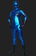 Blue and Black Shiny Metallic Full Body Zentai Suit