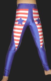 Blue and Red Spandex Lycra Tight Wrestling Pants